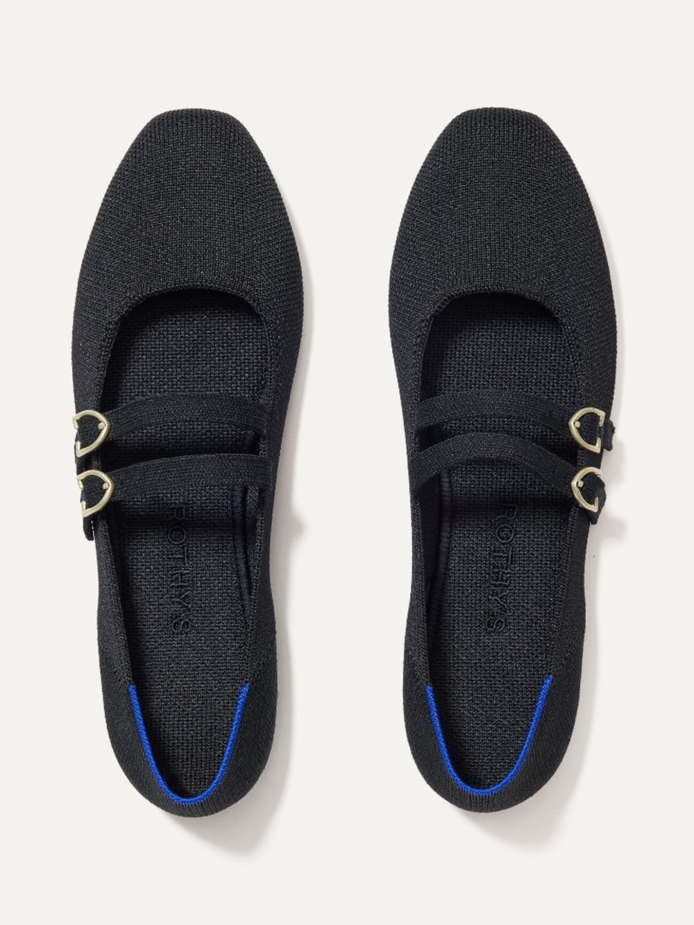 Rothy’s Black Mary Jane Flats Size 7.5 Knit Comfortable Ballet Shoes